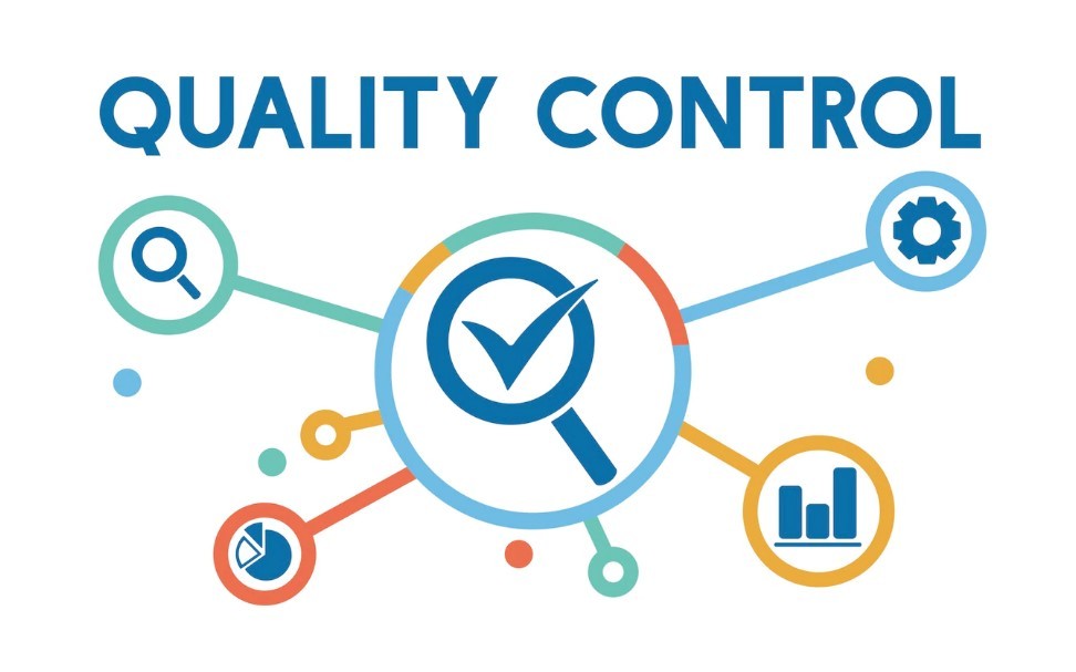 Quality Control Officer reviewing clinical trial documents in clinical research office