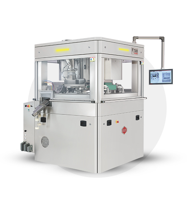 Pharma production department with tablet manufacturing machines