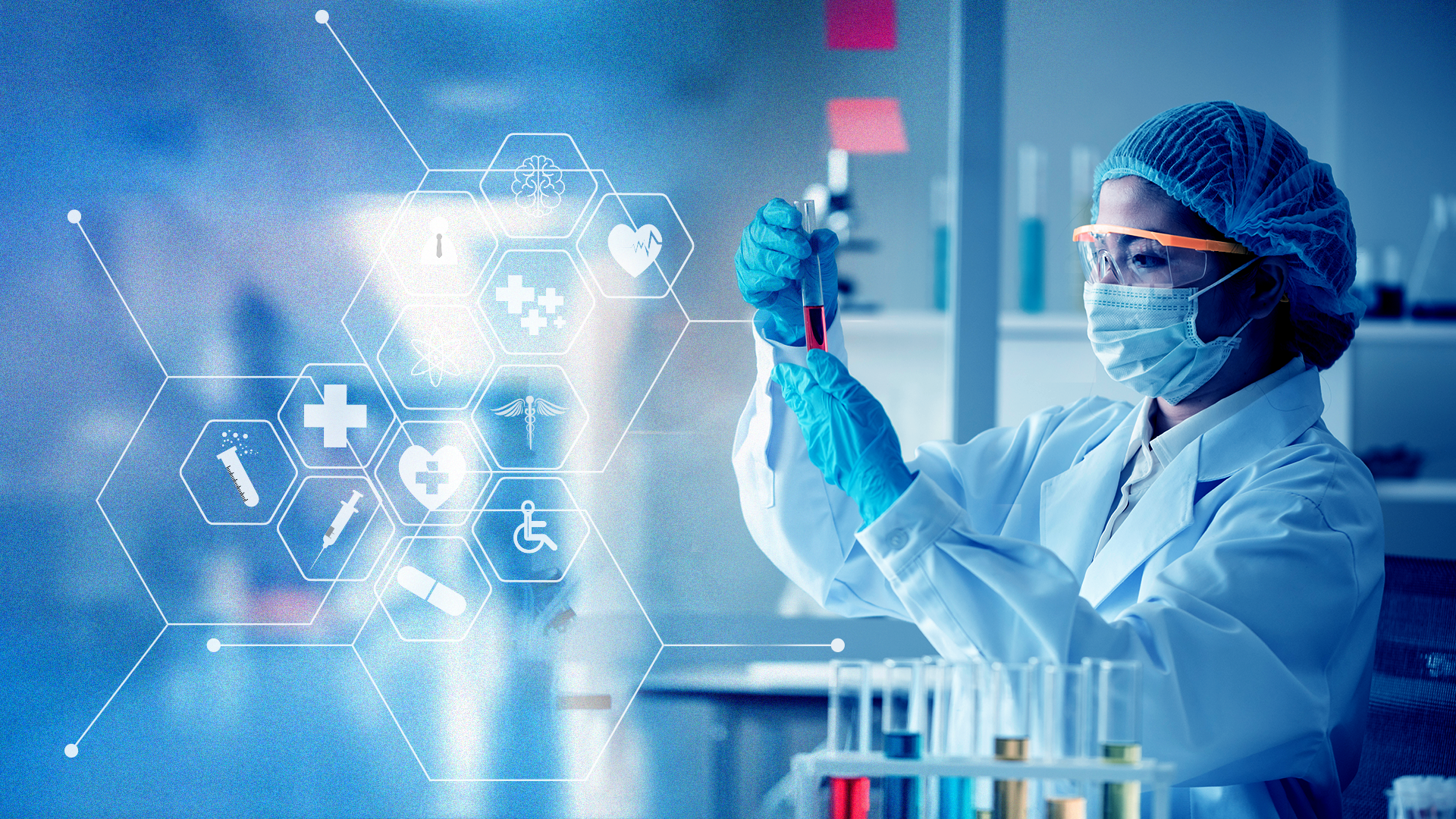 Scientist working in pharmaceutical bioanalytical laboratory using advanced LC-MS/MS equipment